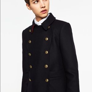 Zara Short coat in Navy blue ref: 7679/744.